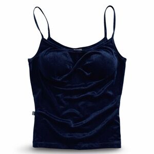 CAVALLI JEANS black stretch velvet camisole